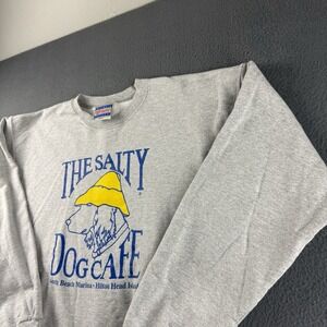 The Salty Dog Sweatshirt Men's M Gray Cafe Hilton Head Island Adult Vintage